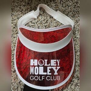 Red and White Holey Moley Golf Club Visor